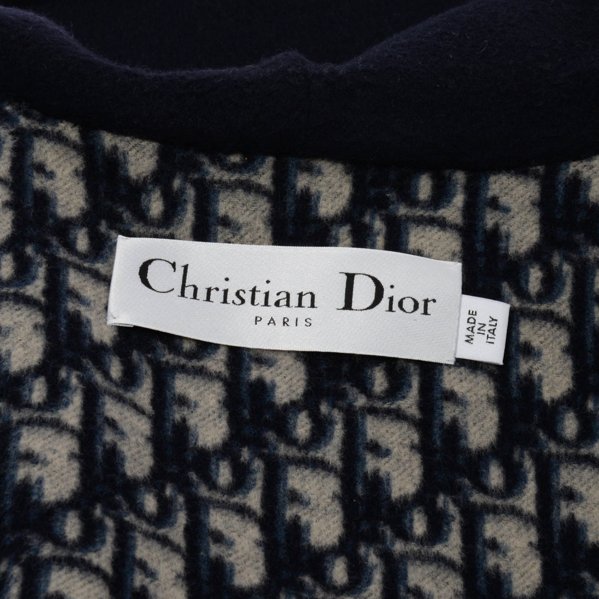 Dior Navy Wool Double Face Sleeveless Belted Coat FR 40