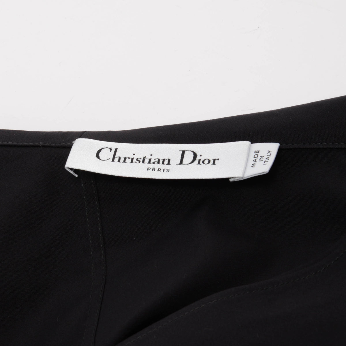 Dior Black Cotton Poplin Asymmetric Shirt FR 42