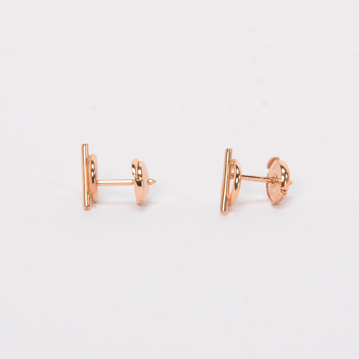 Hermes 18k Rose Gold Echappee Small Model Earrings