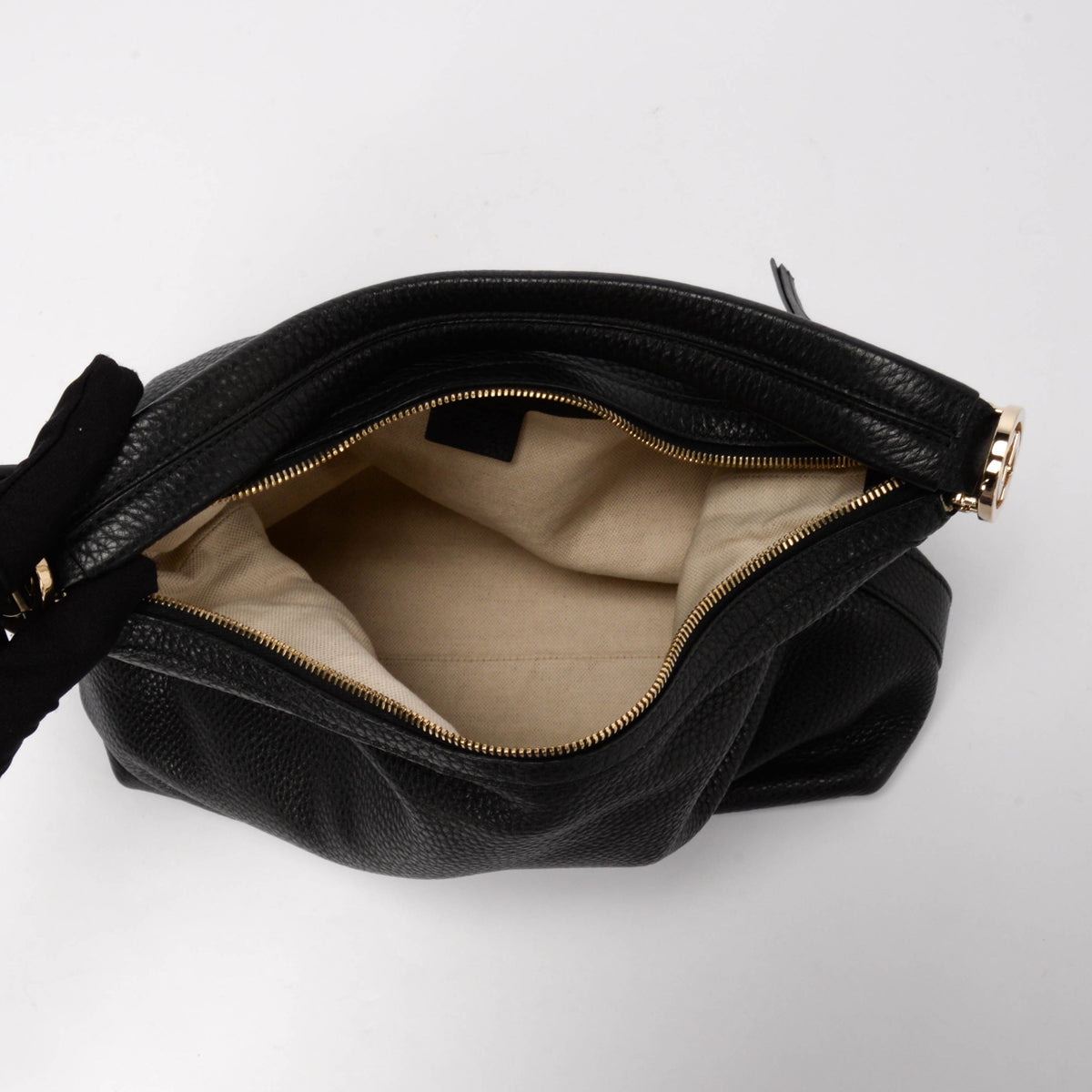 Gucci Black Grained Calfskin Small Miss GG Hobo Bag