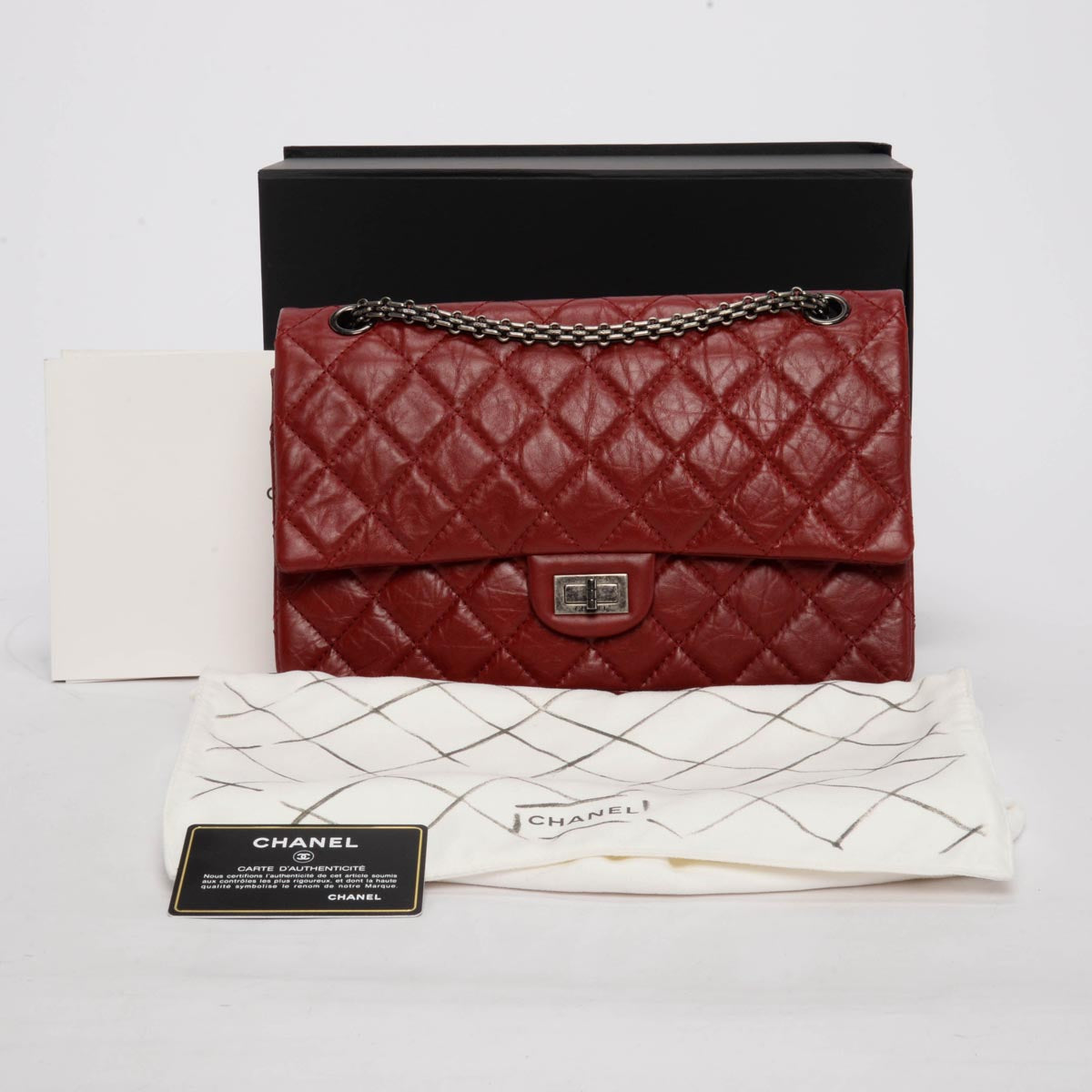 Chanel Dark Red Aged Calfskin 2.55 Reissue 226 Bag