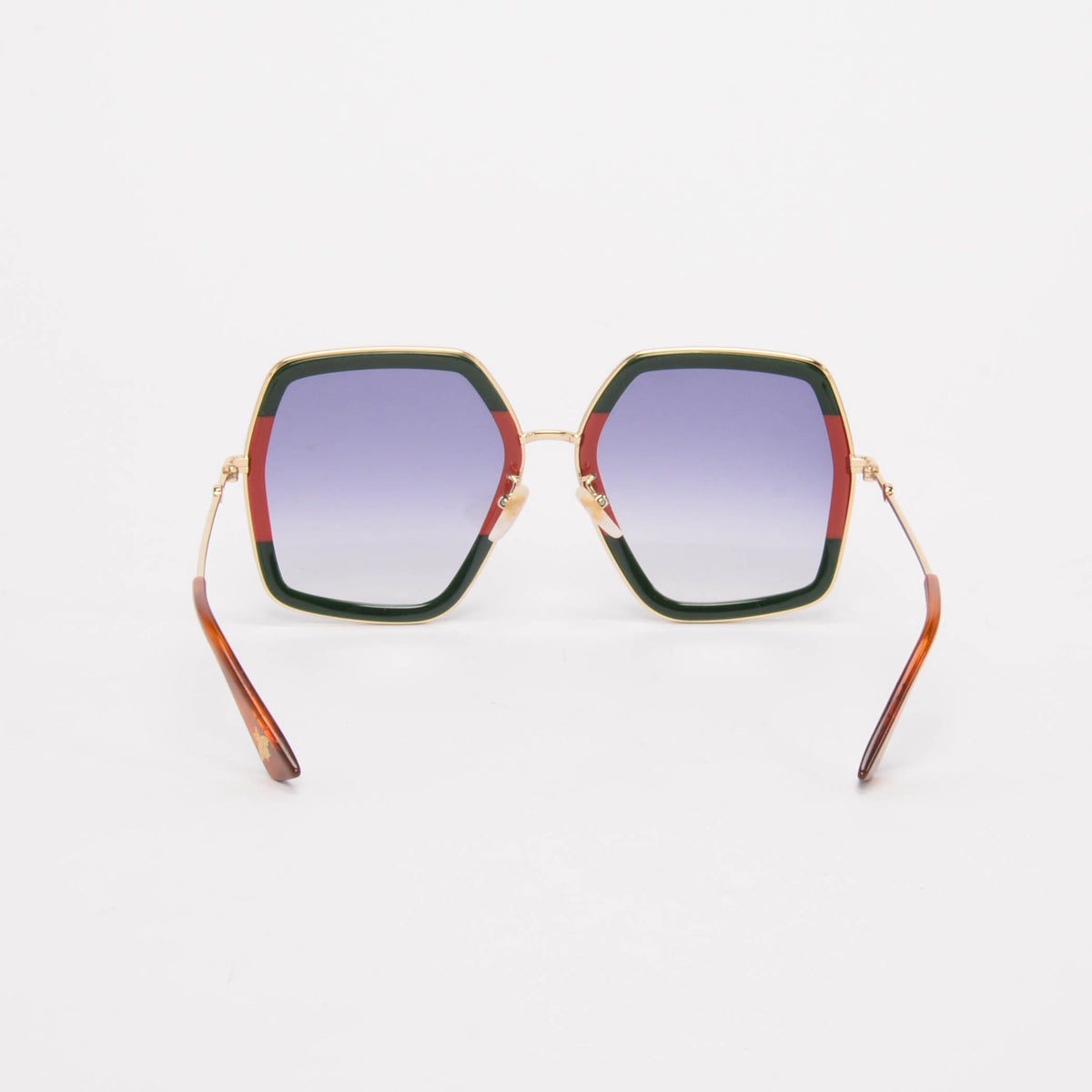 Gucci Red & Green Square Frame Sunglasses