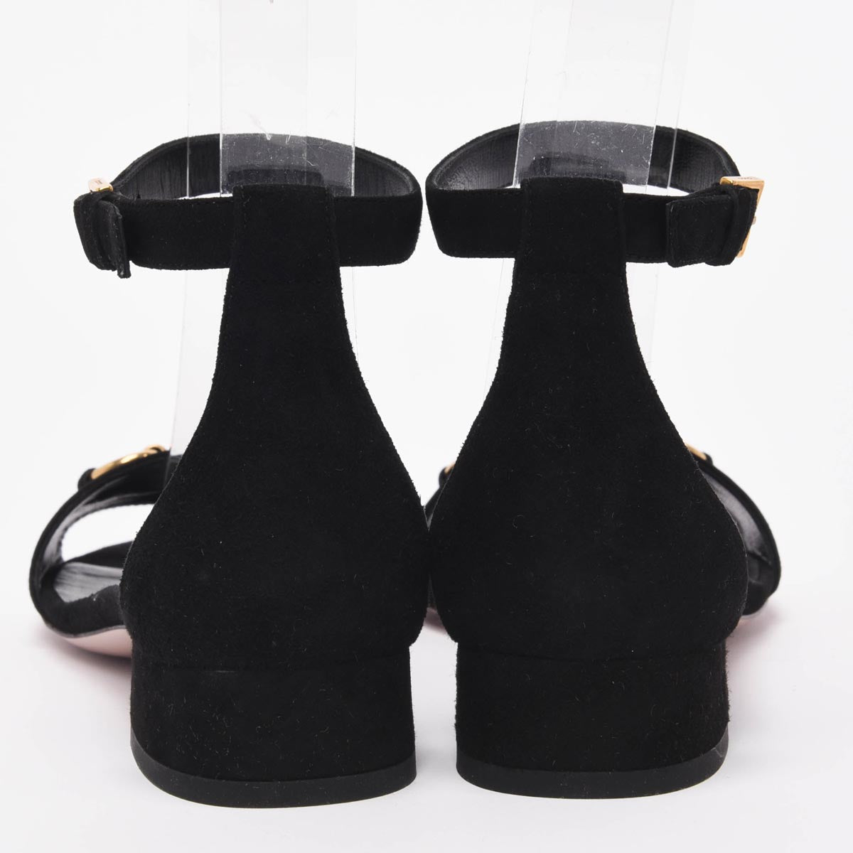 Gucci Black Suede Horsebit Sandals 37.5
