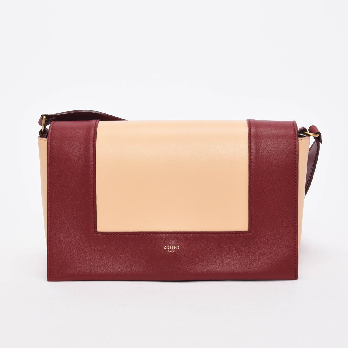 Celine Ruby & Nude Smooth Calfskin Medium Frame Bag