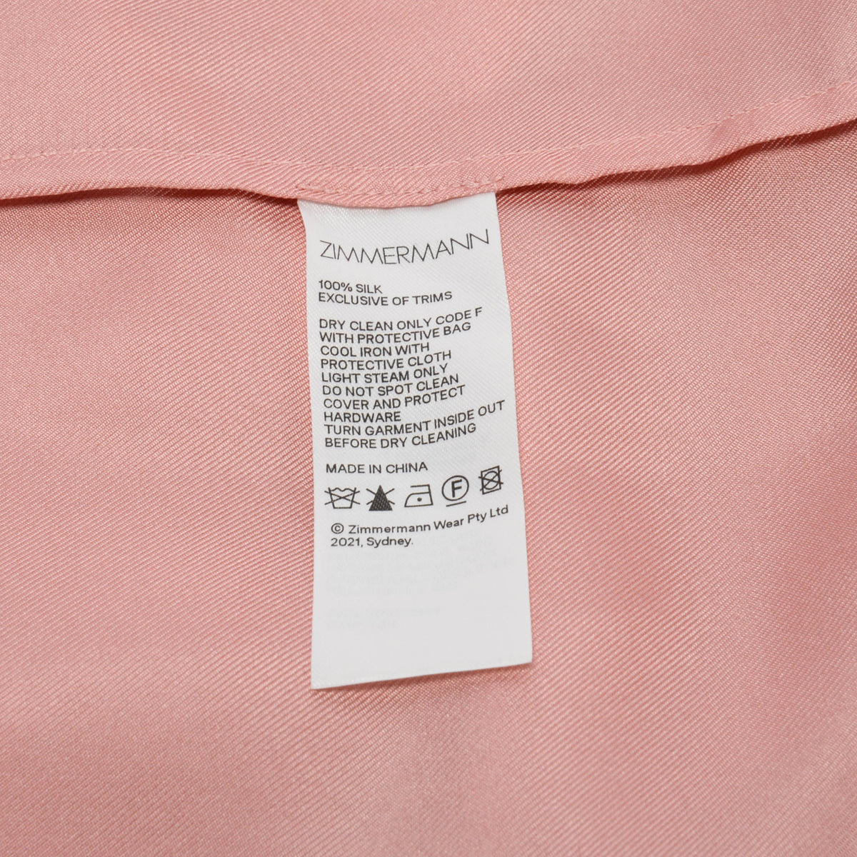 Zimmermann Pink Silk Twill Pyjama Shirt AU 1