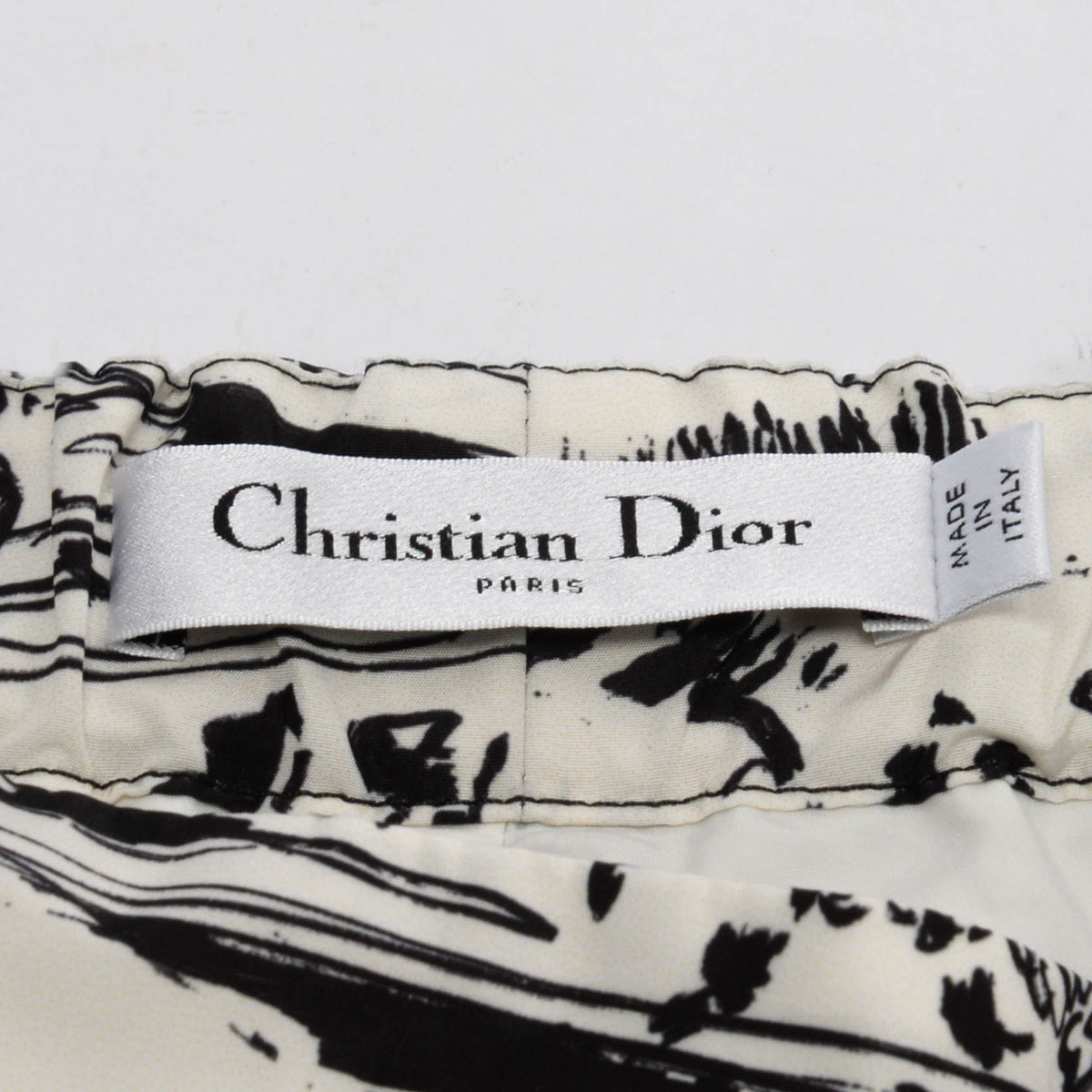 Dior Black & White Nylon Graphic Print Skort FR 38