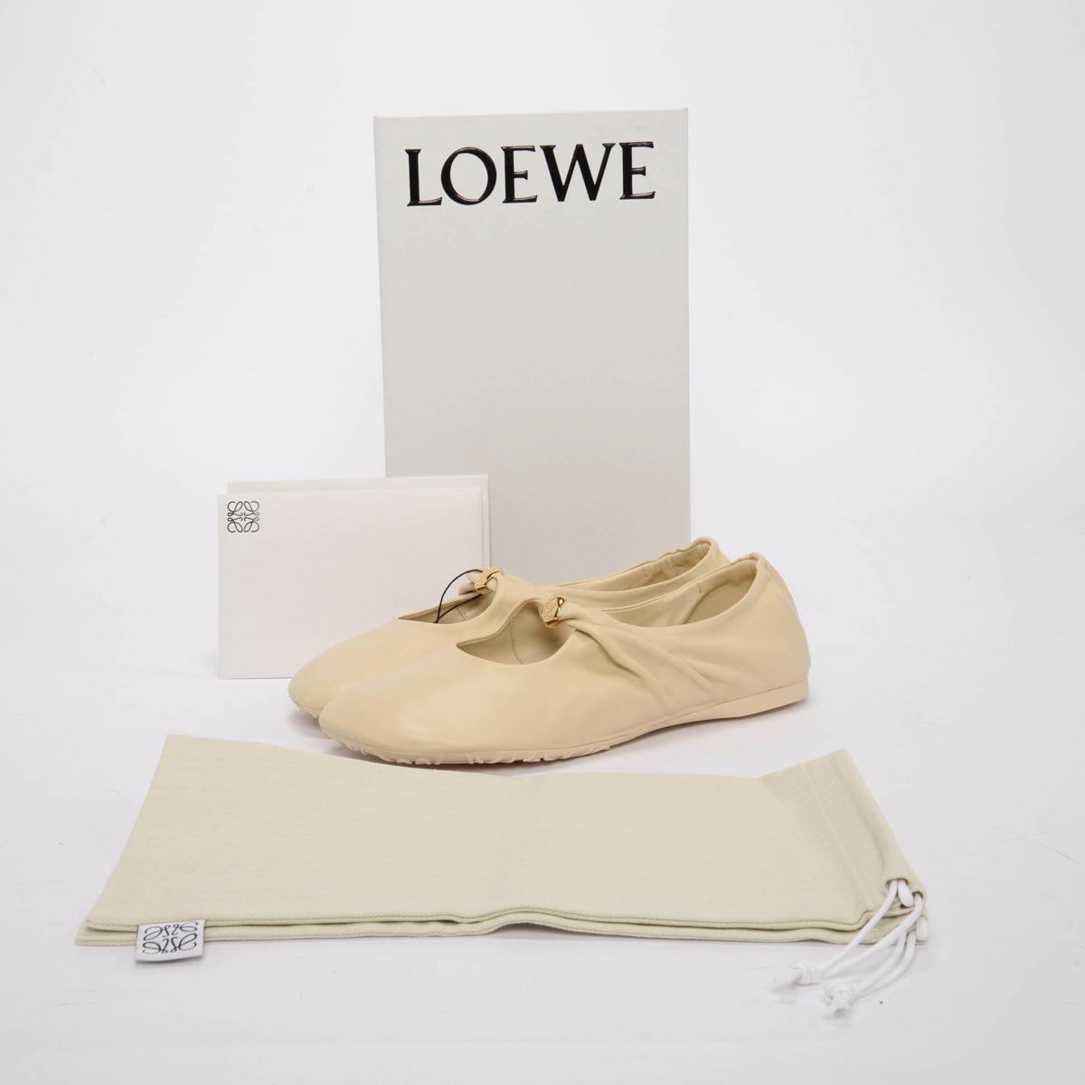 Loewe Dough Nappa Pebble Soft Ballerina Flats 41