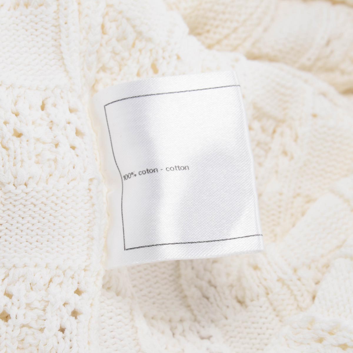 Chanel White Crochet Knit Four Pocket Cardigan FR 48