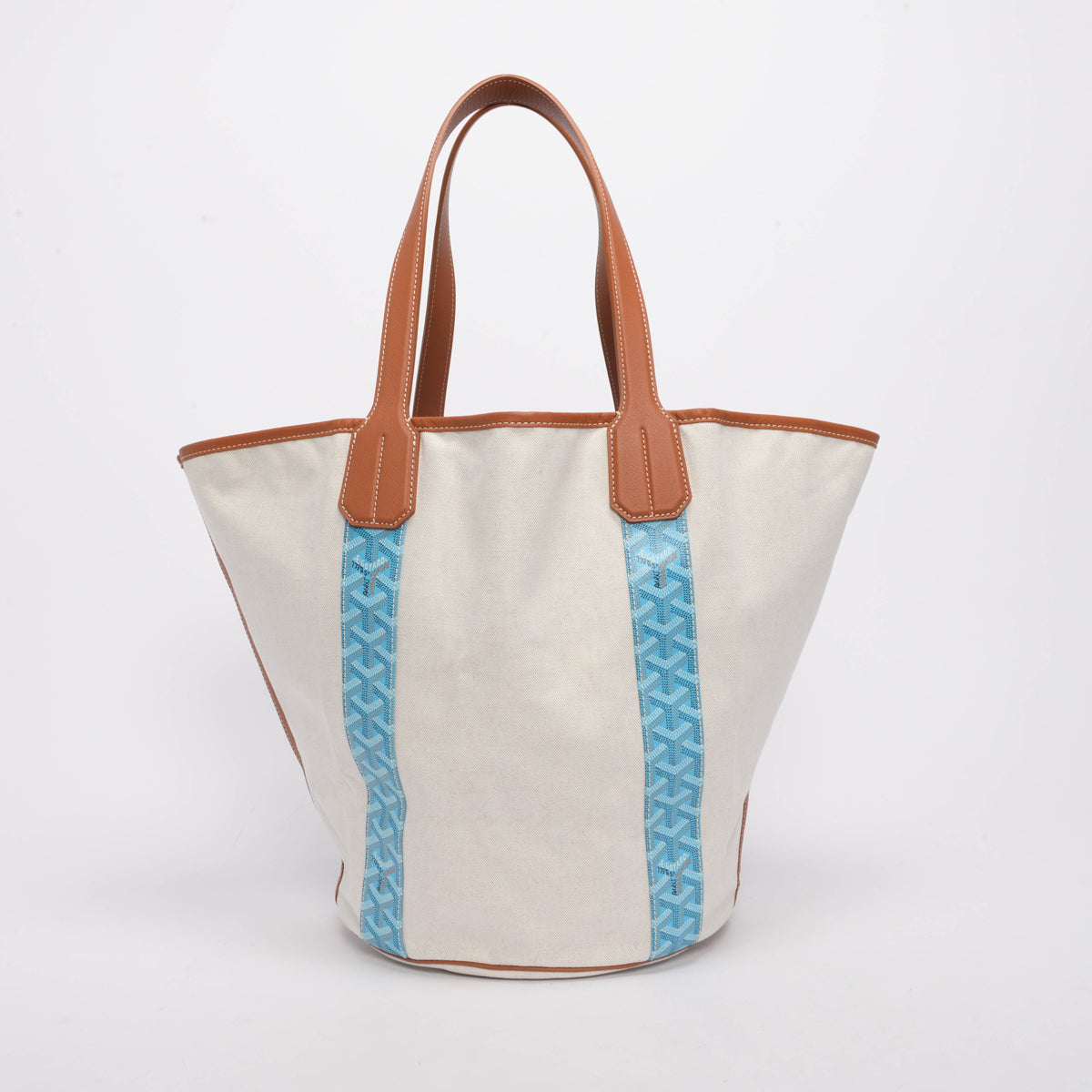 Goyard Turquoise Goyardine Reversible Belharra Tote