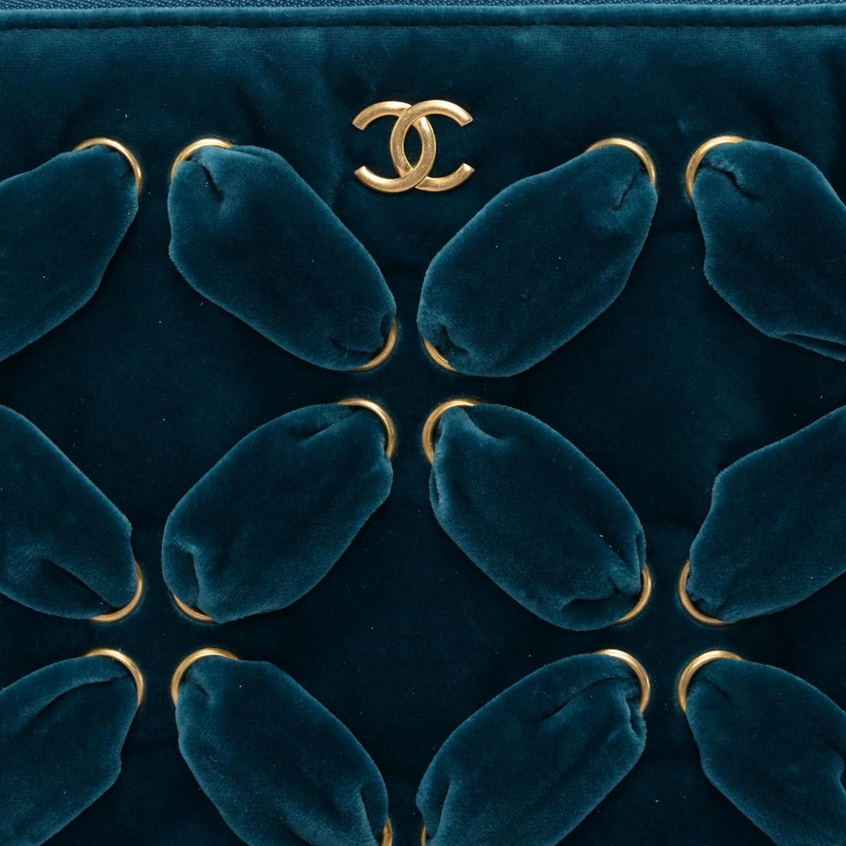 Chanel Teal Velvet Medium O-Case