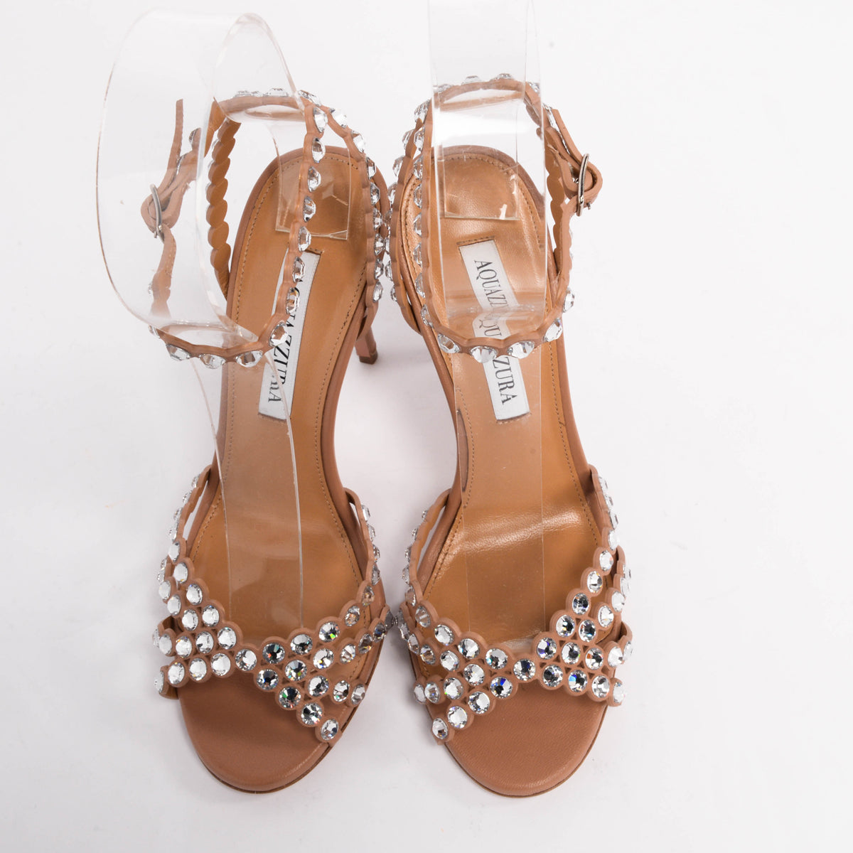 Aquazzura Powder Pink Calfskin Tequila Sandals 37