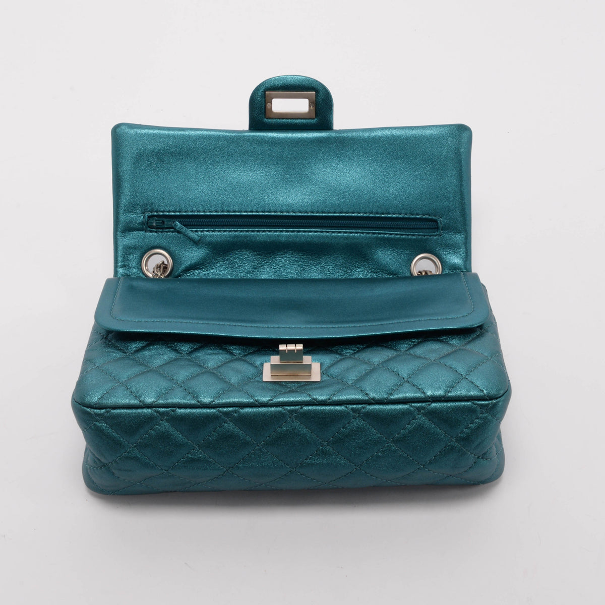 Chanel Teal Metallic Calfskin 2.55 Reissue 225 Bag