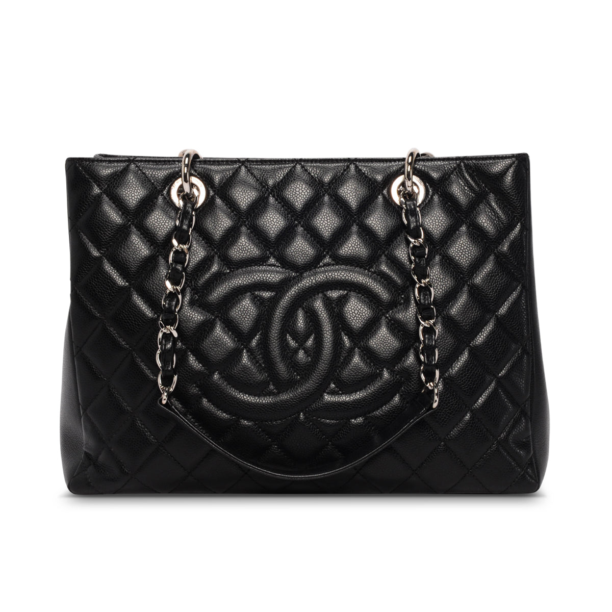 Chanel Black Quilted Caviar Grand Shopping Tote