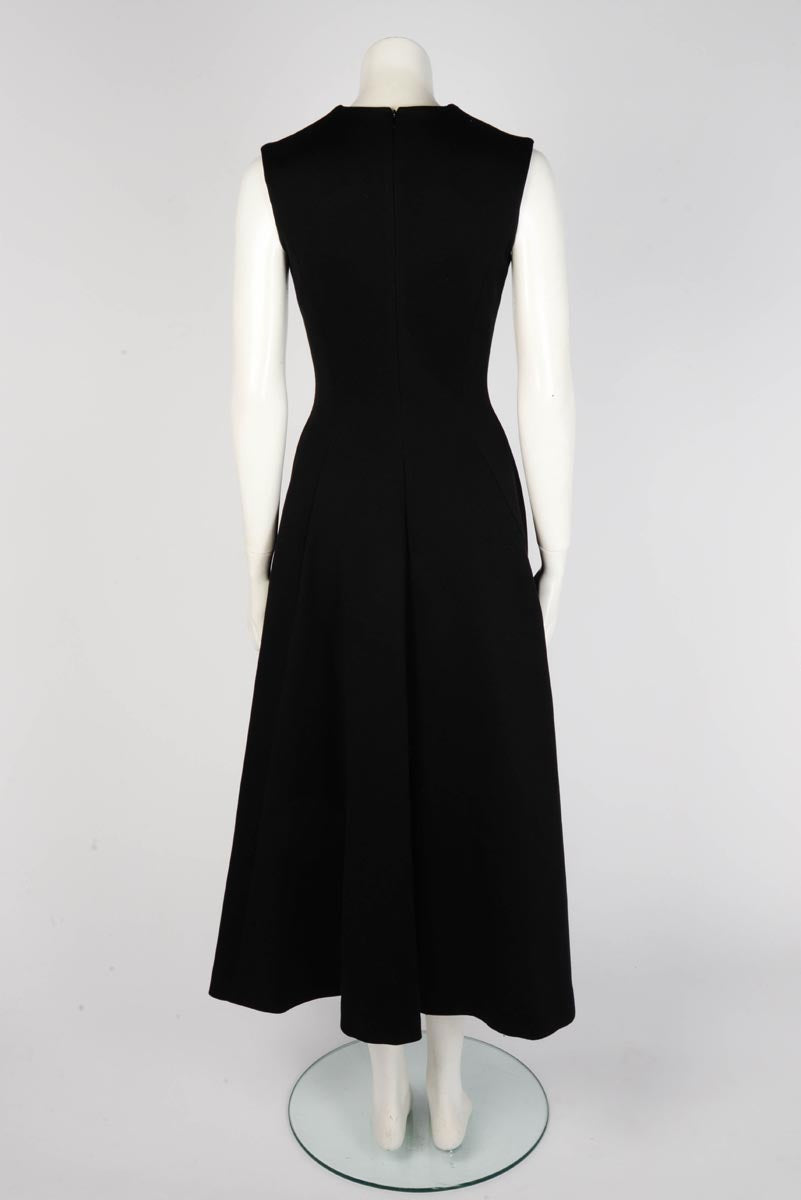 Alexander McQueen Black Cotton Jersey Corset Midi Dress IT 40