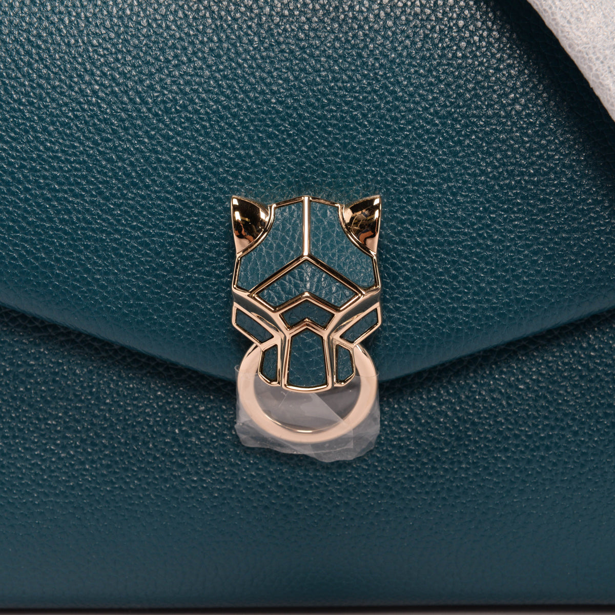 Cartier Teal Grained Calfskin Small Panthere de Cartier Bag