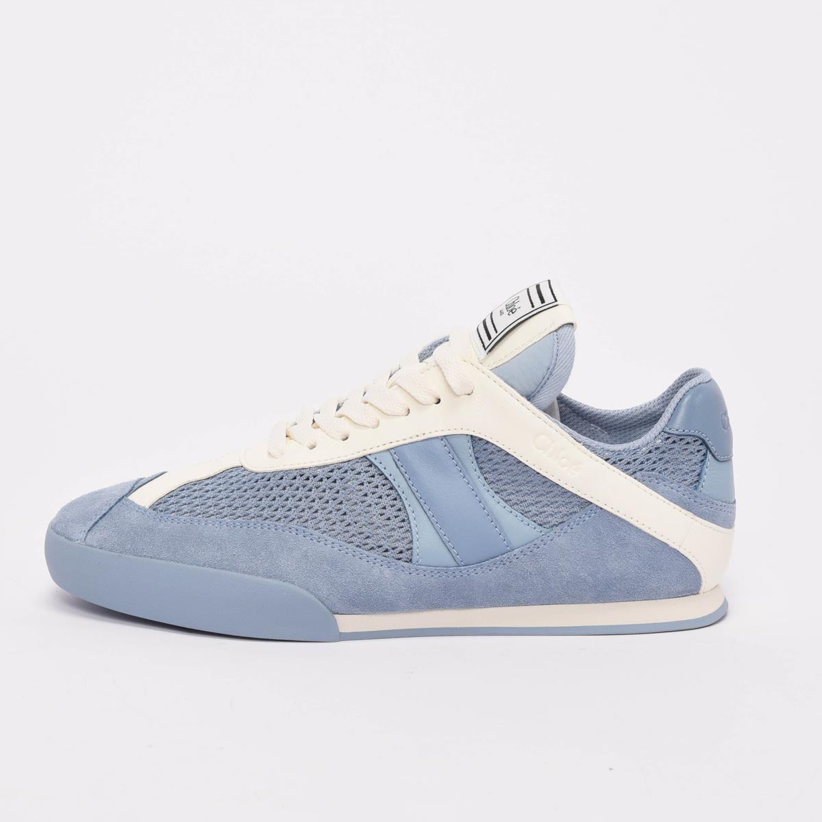 Chloe Pearl Blue Suede & Mesh Kick Sneakers 39