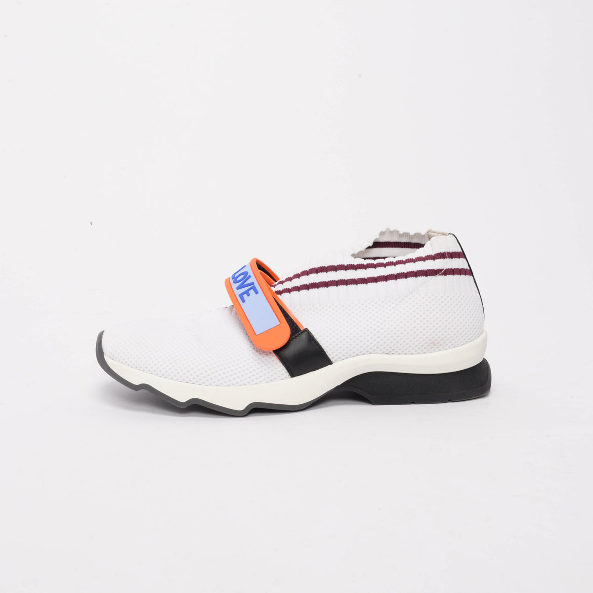 Fendi White Knit Rockoko Sneakers 37