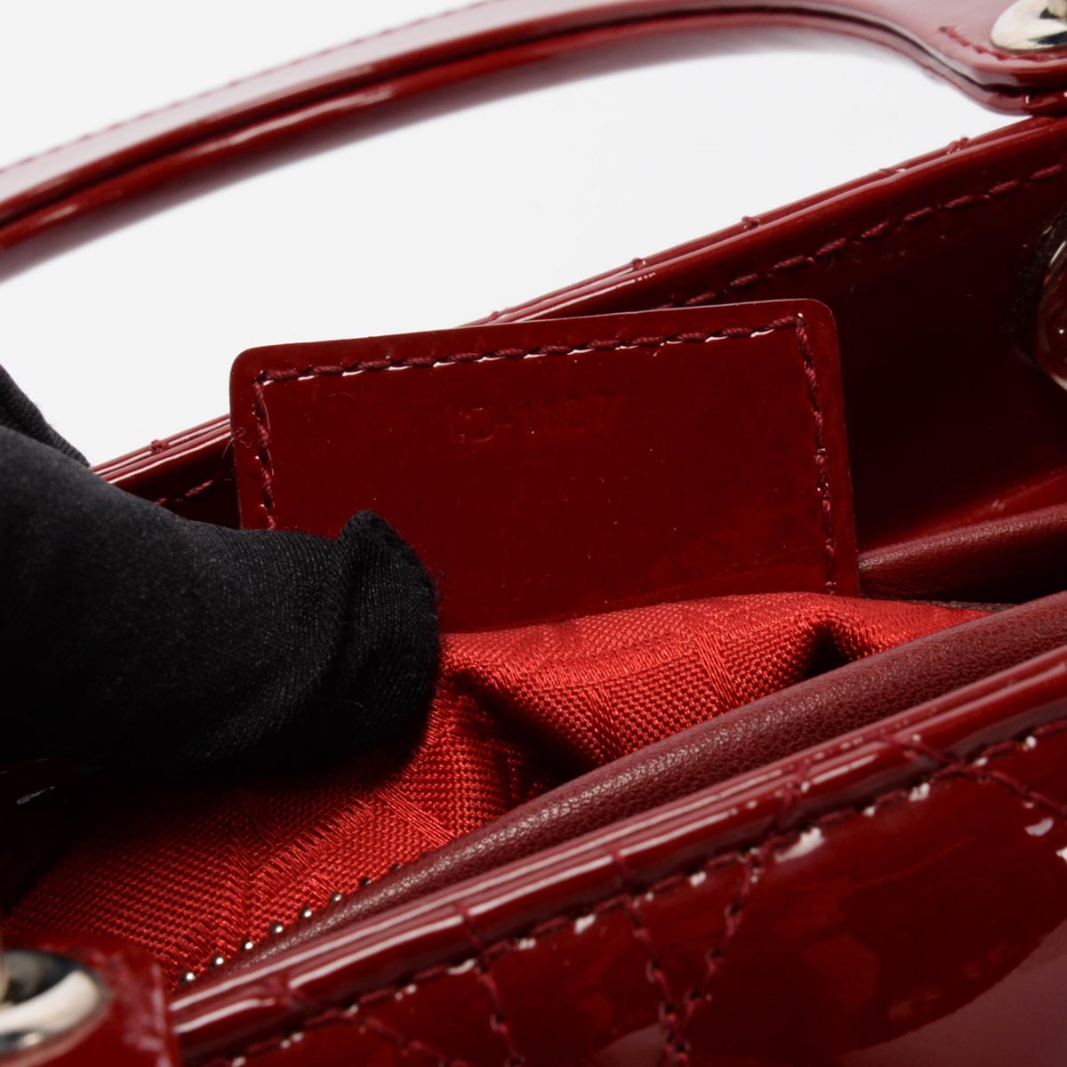 Dior Cherry Red Patent Cannage Medium Lady Dior Bag
