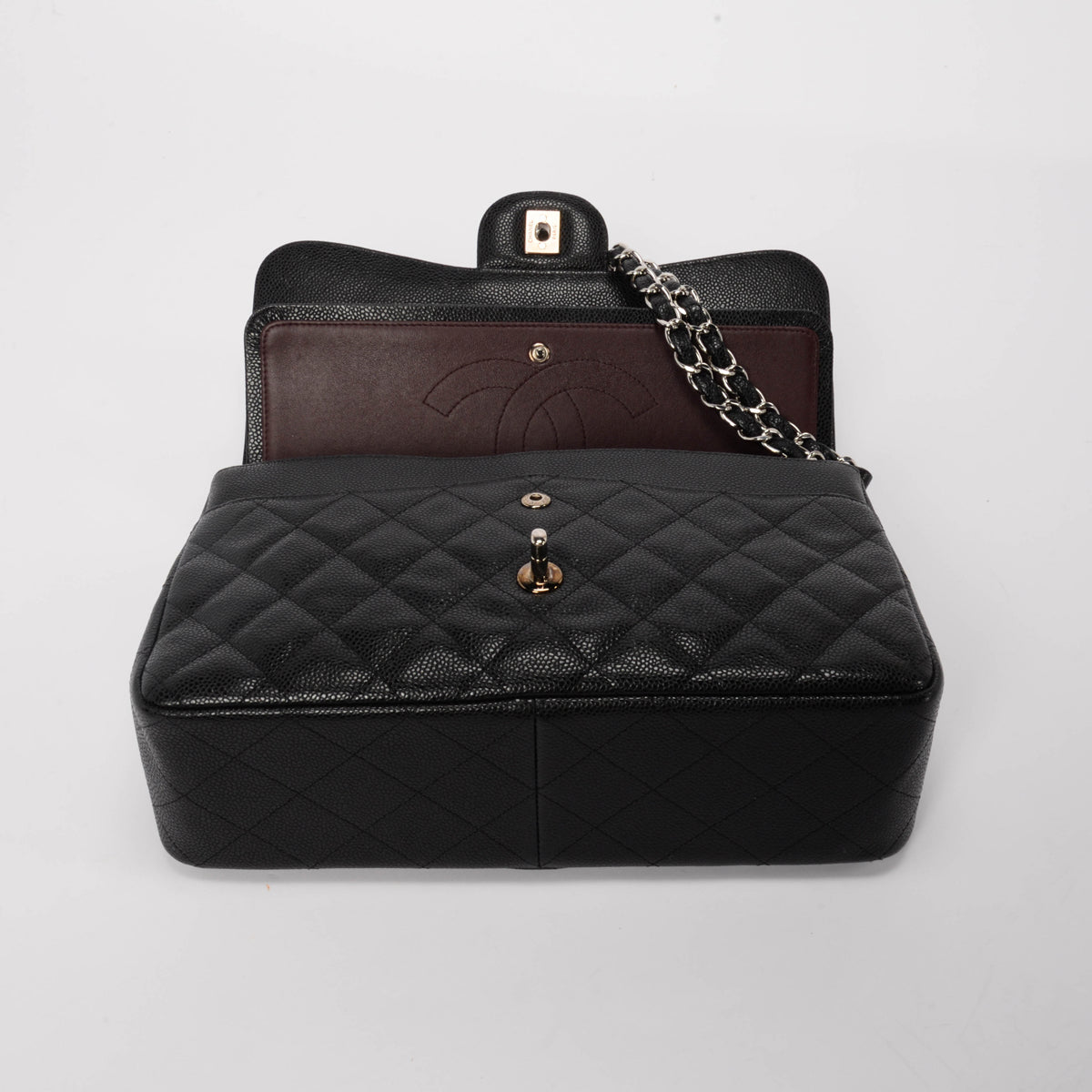 Chanel Black Quilted Caviar Large Classic Flap Bag