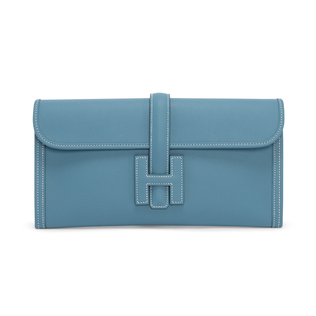 Hermes Blue Jean Swift Jige Elan 29 Clutch