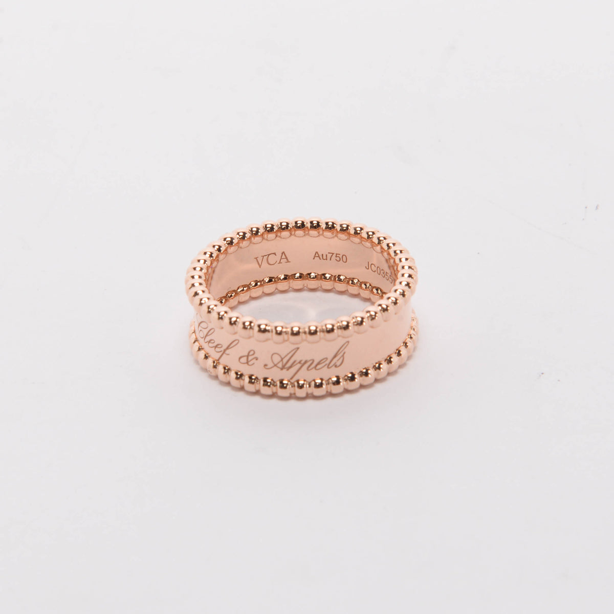 Van Cleef & Arpels Rose Gold Perlee Signature Ring