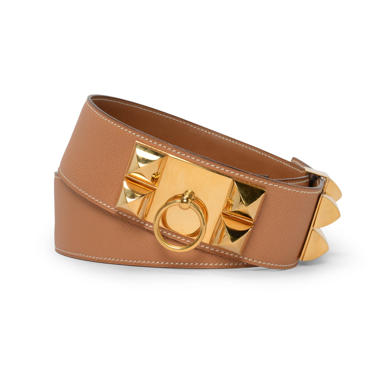 Hermes Gold Epsom Collier de Chien Belt GHW