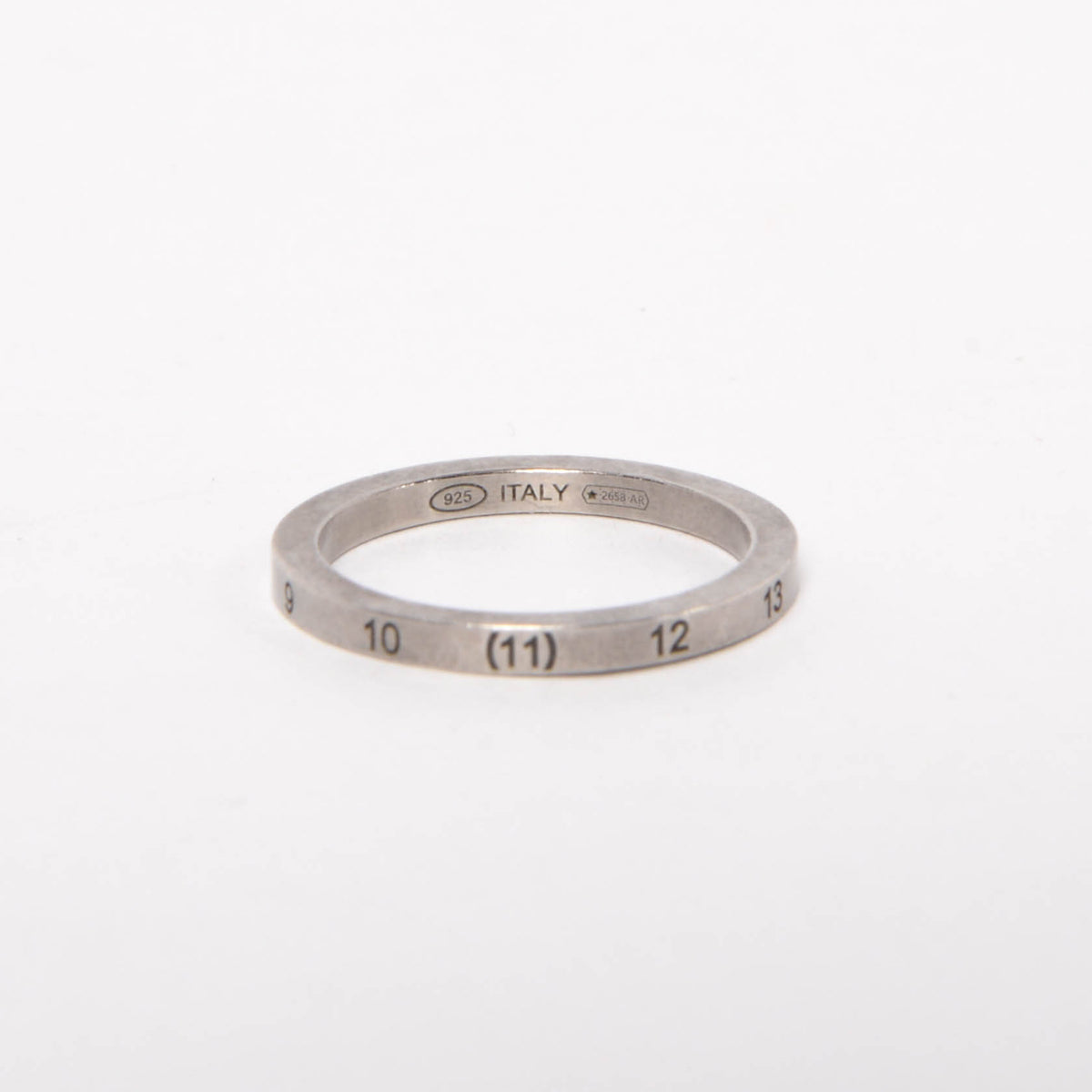 Maison Margiela Semi-Polished Silver Numerical 11 Thin Ring