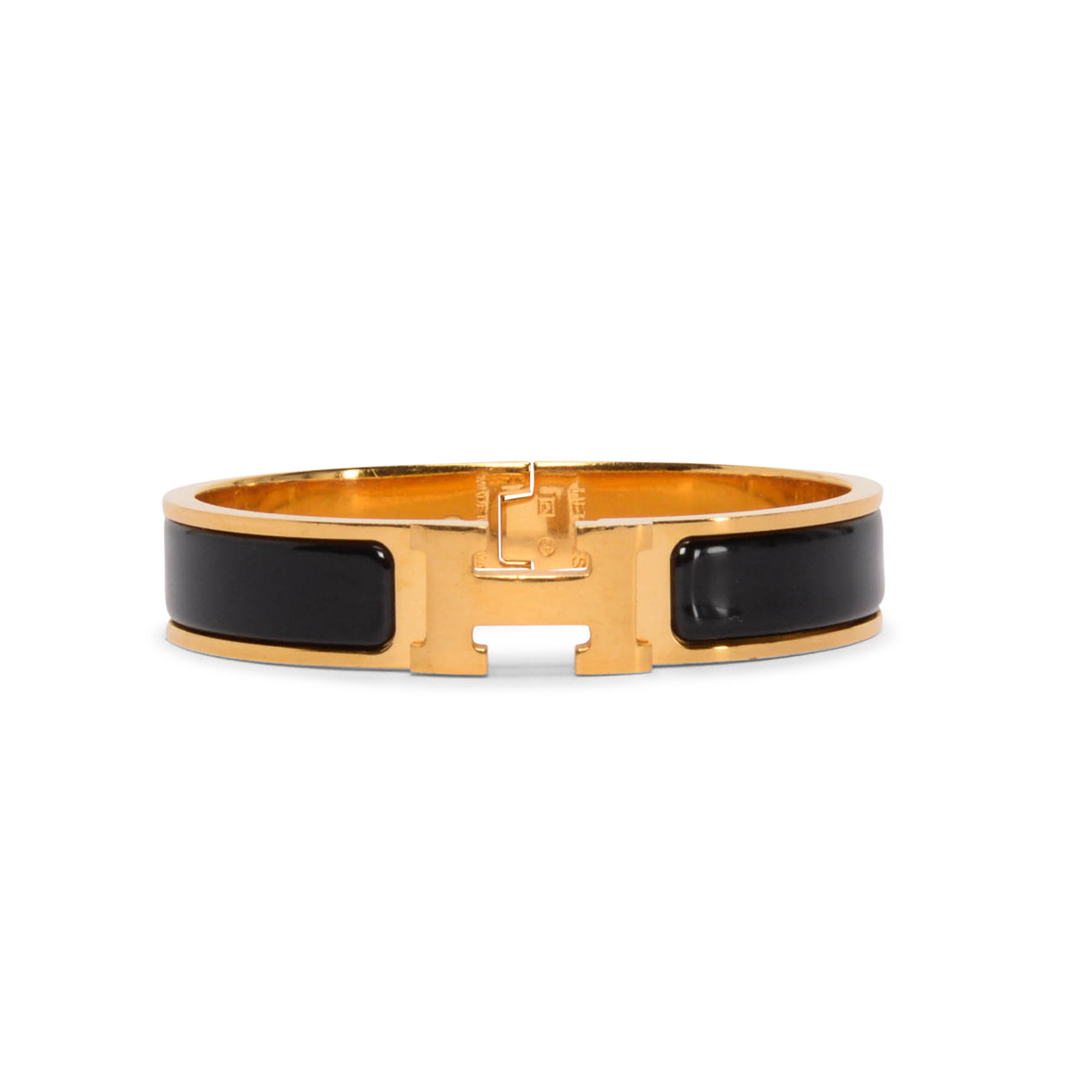 Hermes Black Enamel Clic H Bracelet