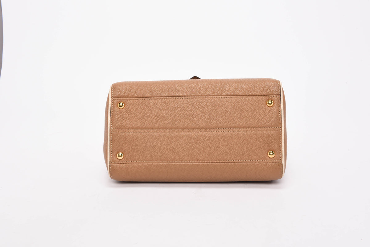 Louis Vuitton Sesame Grained Calfskin & Monogram Double V Bag