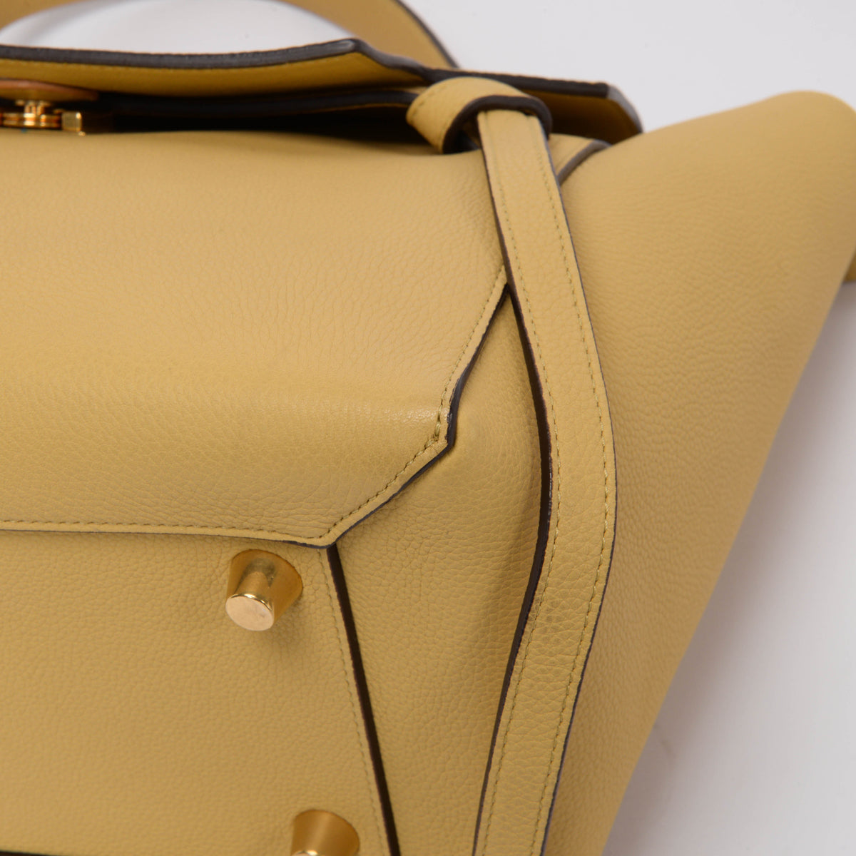 Celine Mustard Grained Calfskin Mini Belt Bag