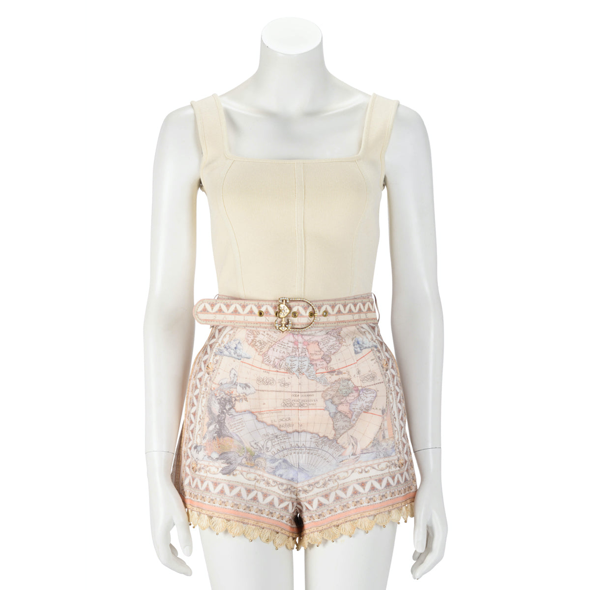 Zimmermann Odyssey Print High Tide Belted Shorts 0