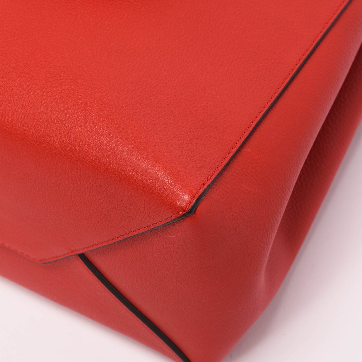 Celine Red Grained Calfskin Vertical Cabas Tote