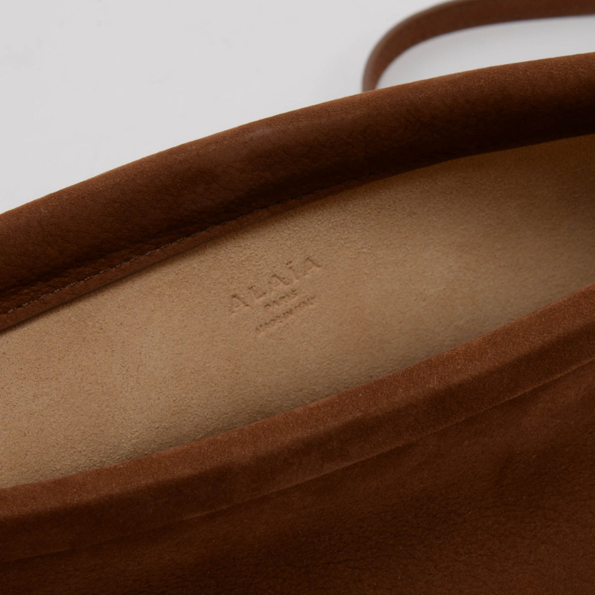 Alaia Brown Nubuck Le Click East West Small Bag