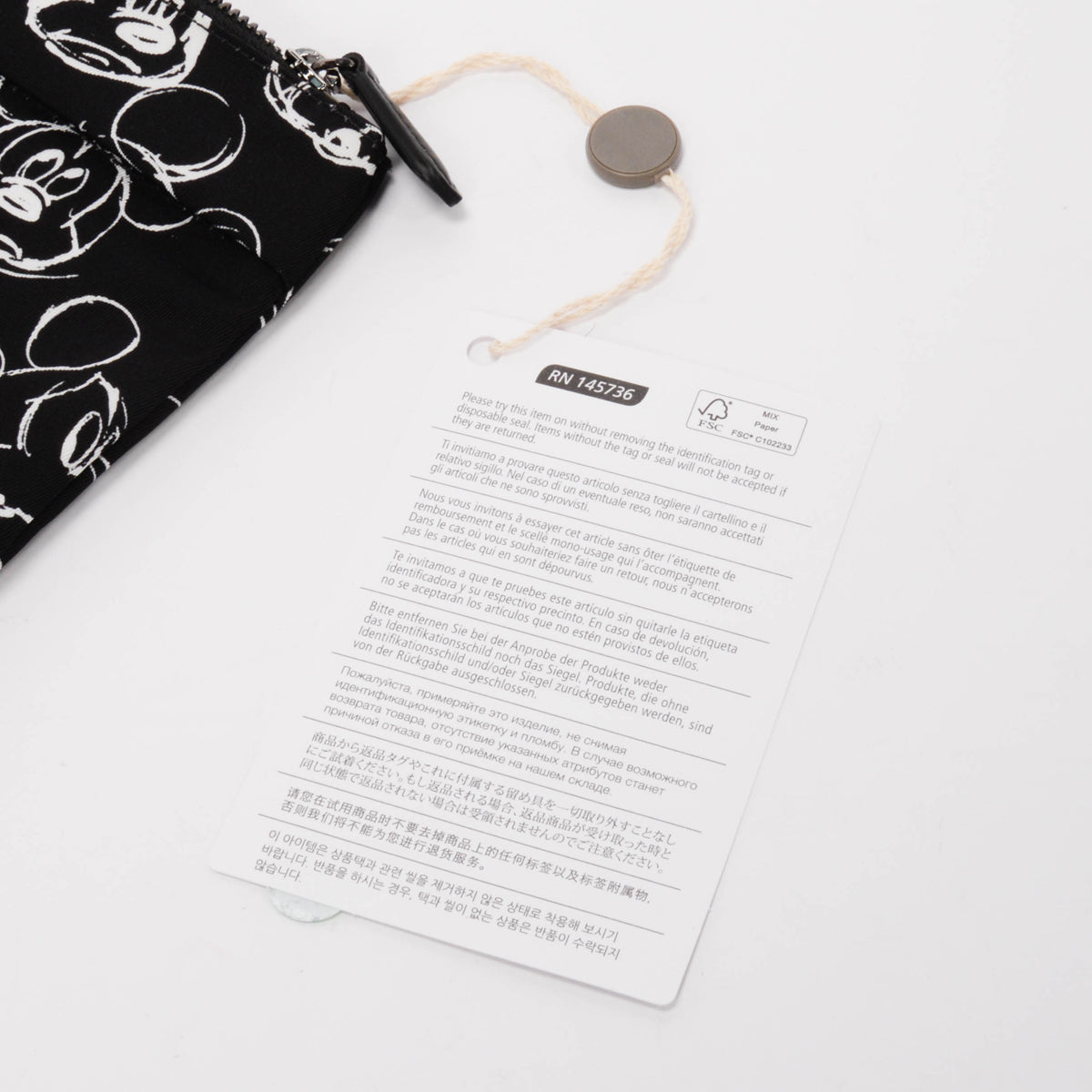 Stella McCartney Black & White Canvas Mickey Mouse Pouch