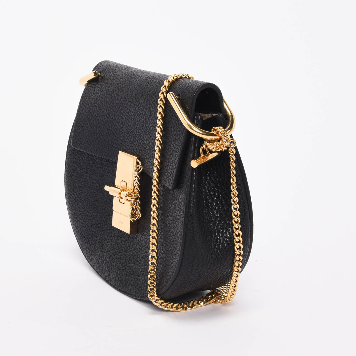 Chloe Black Grained Lambskin Small Drew Shoulder Bag