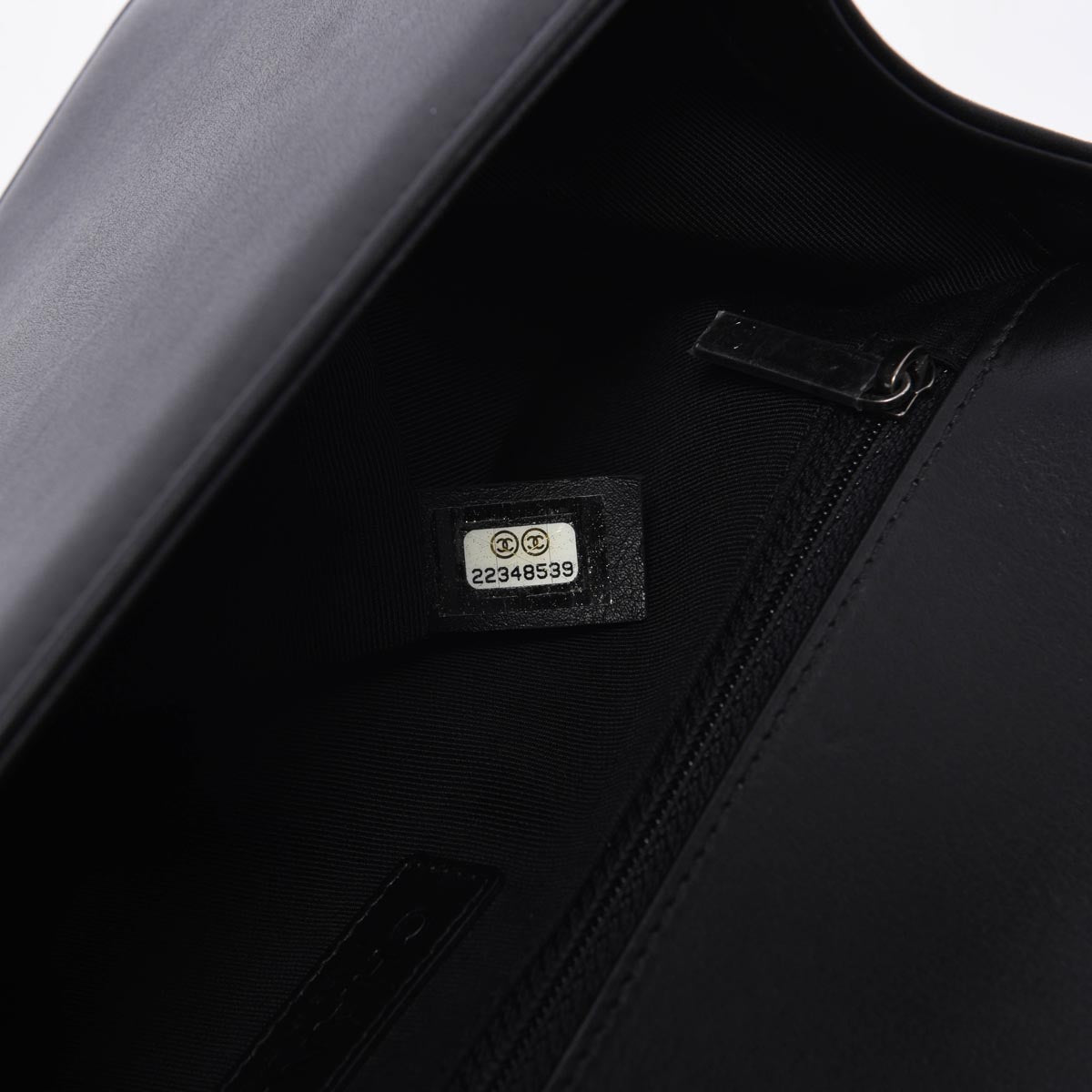 Chanel Black Chevron Lambskin Medium Boy Bag