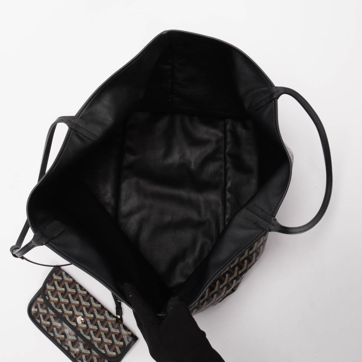 Goyard Black Leather & Goyardine Anjou GM