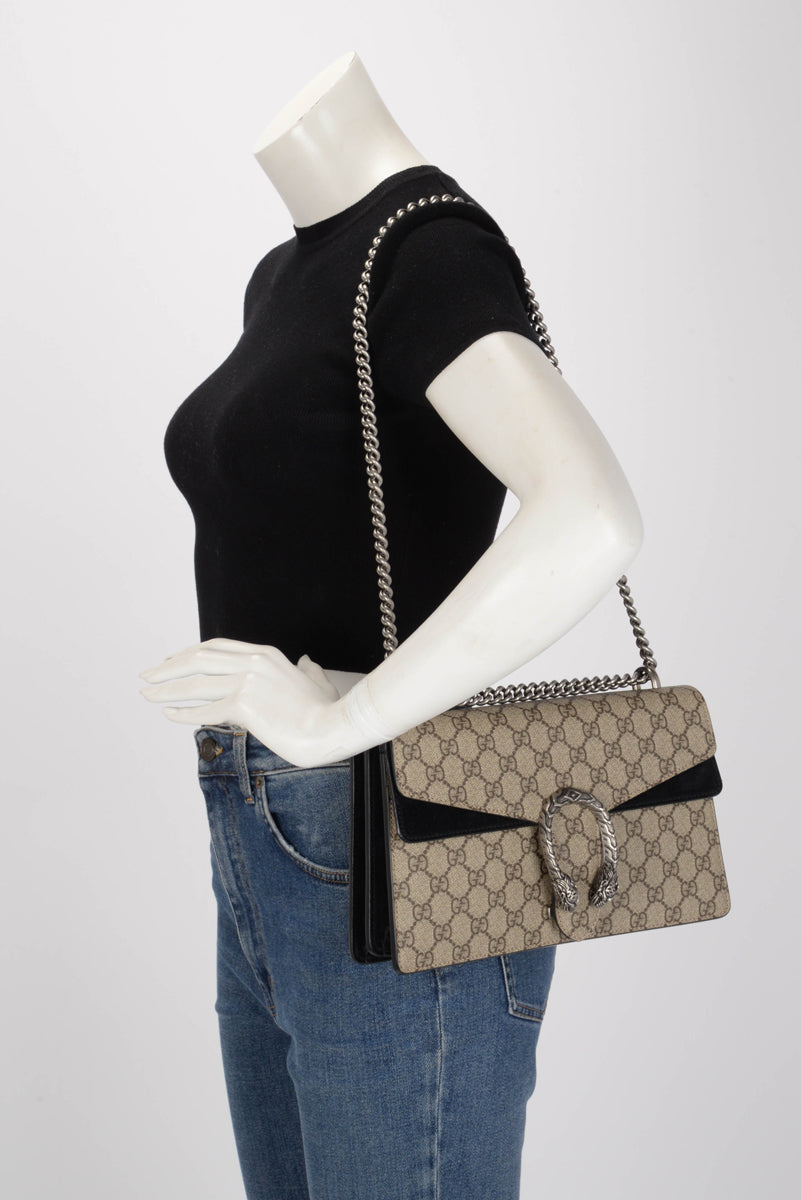 Gucci Black GG Supreme Medium Dionysus Bag