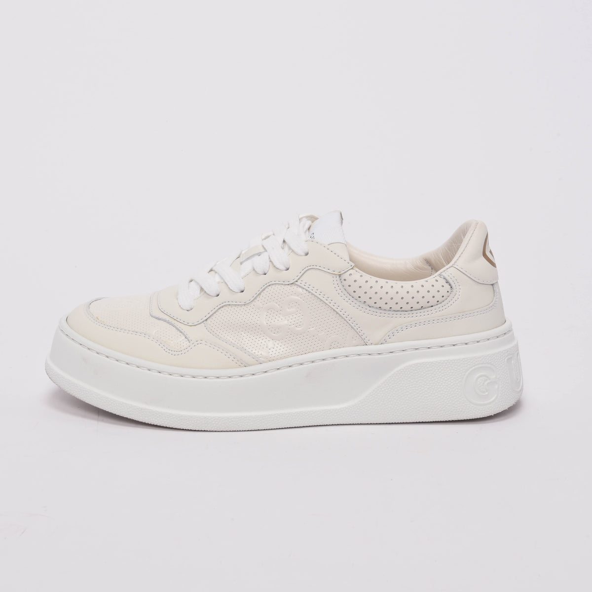 Gucci White Jumbo GG Trainer Sneakers 39