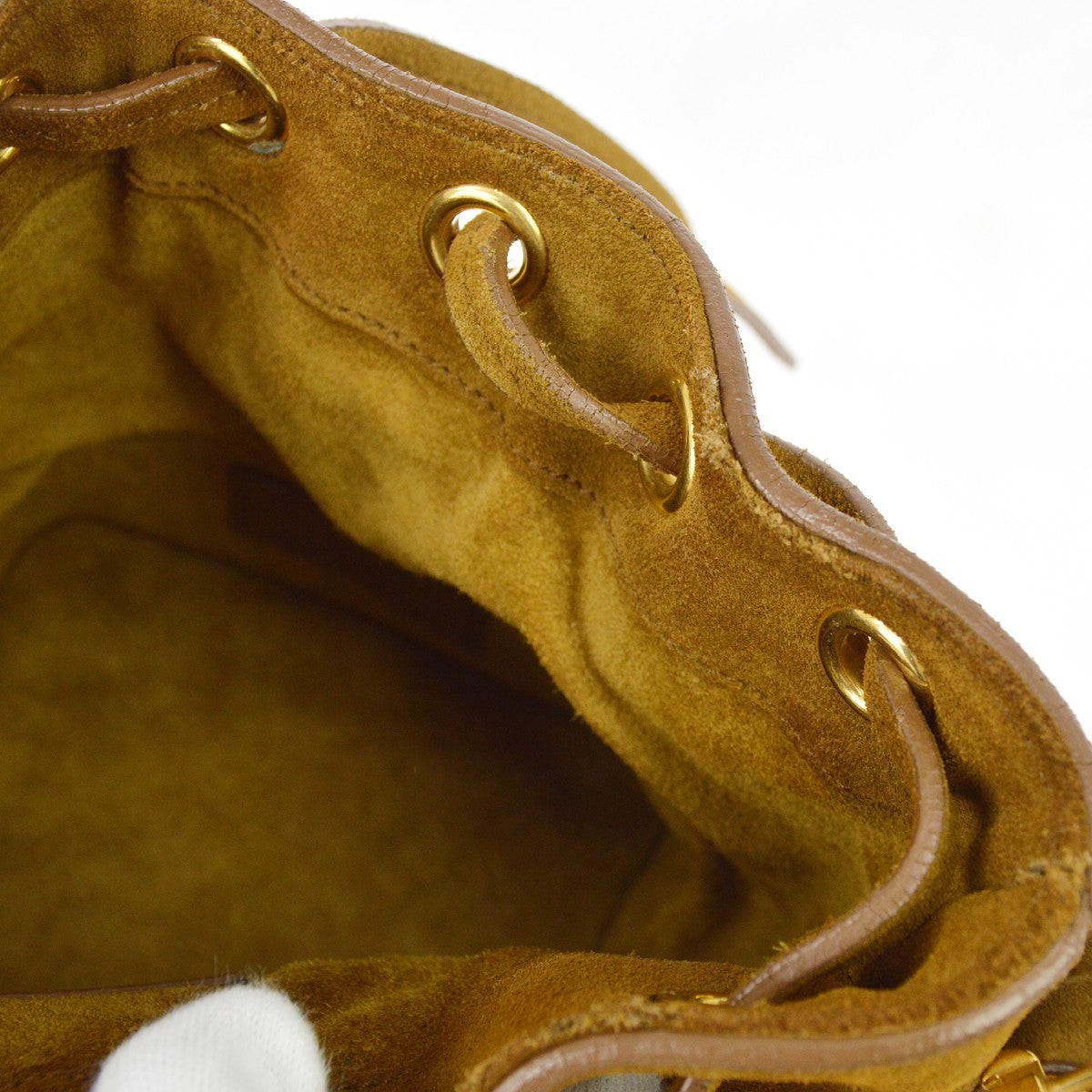 Saint Laurent Tan Suede Fringed Emmanuelle Bucket Bag