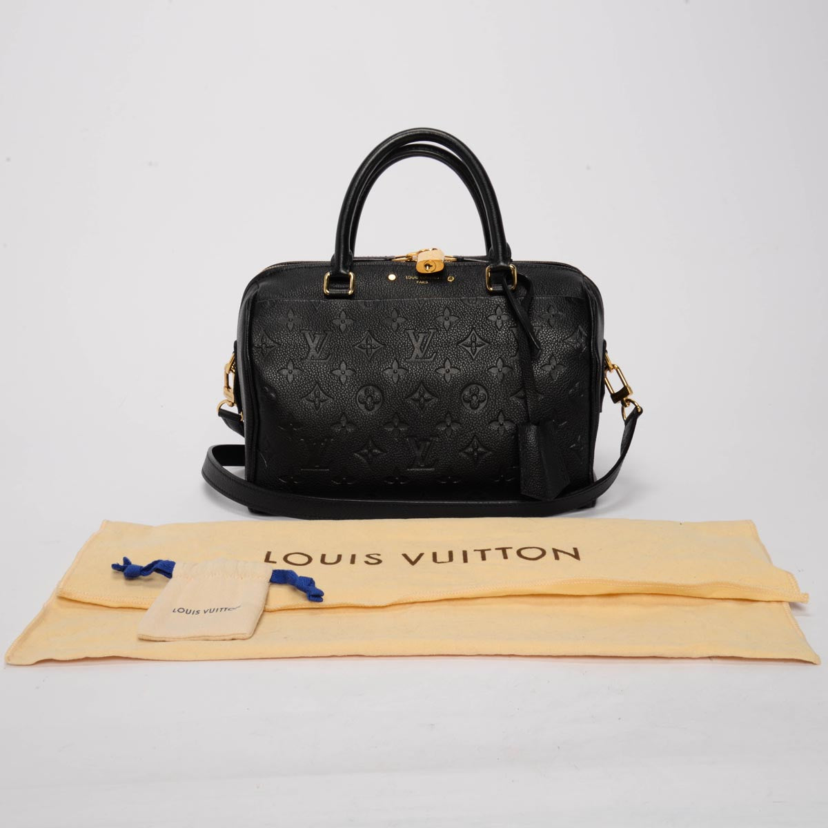 Louis Vuitton Black Empreinte Speedy Bandouliere 25