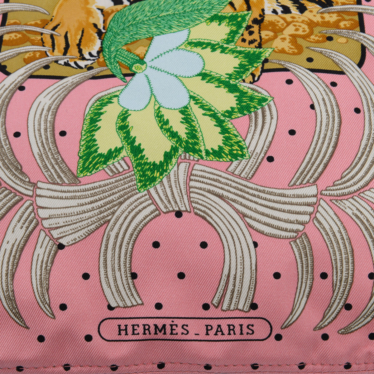 Hermes Pink Silk Tigre Royal City PM Bag