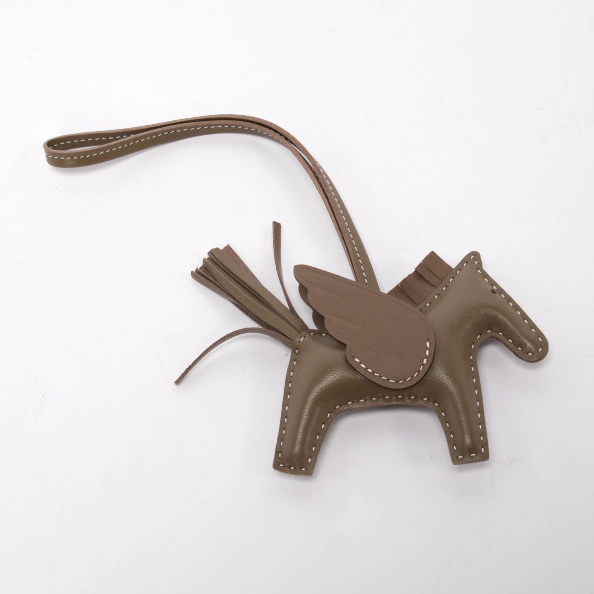 Hermes Etoupe Milo Lambskin Rodeo Pegase PM Bag Charm