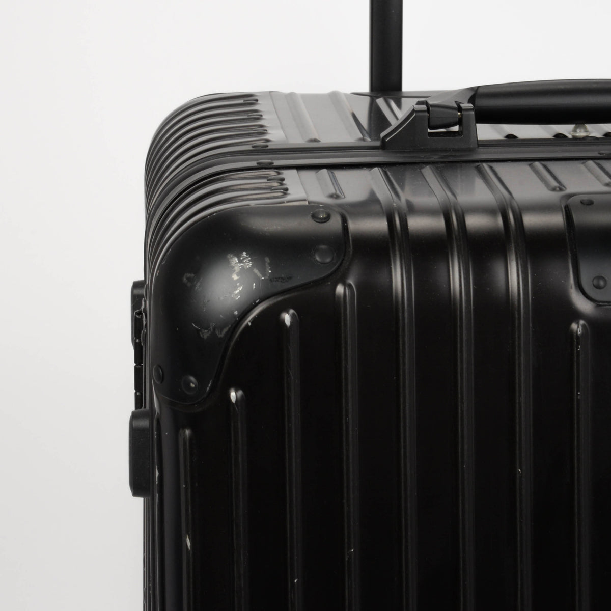 Rimowa Black Aluminium Trunk Plus Rolling Luggage