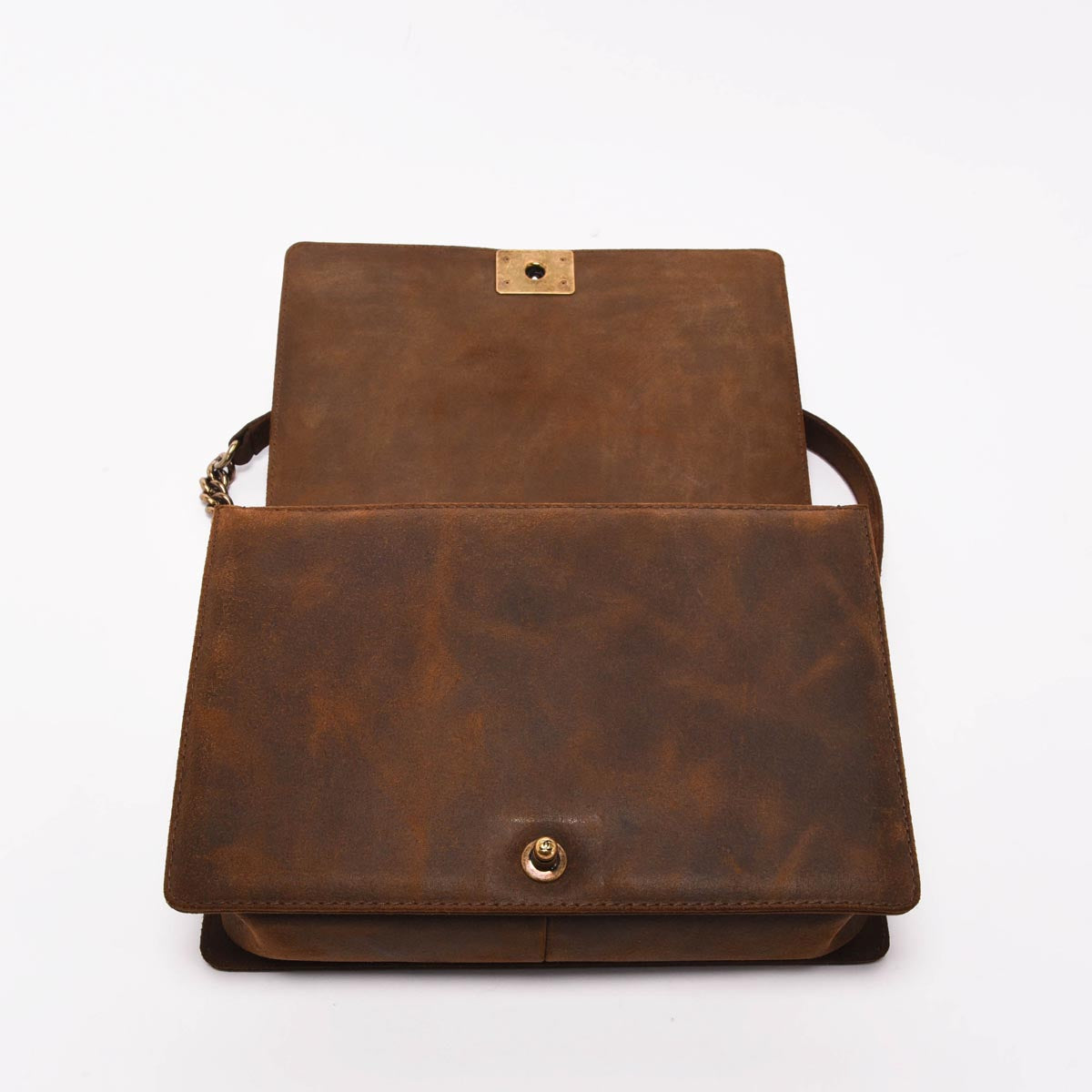 Chanel Burgundy Quilted Aged Calfskin Large Boy Bag