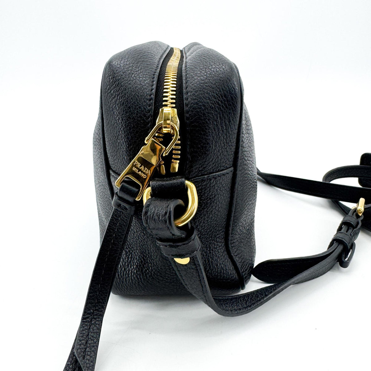 Prada Black Vitello Phenix Camera Bag