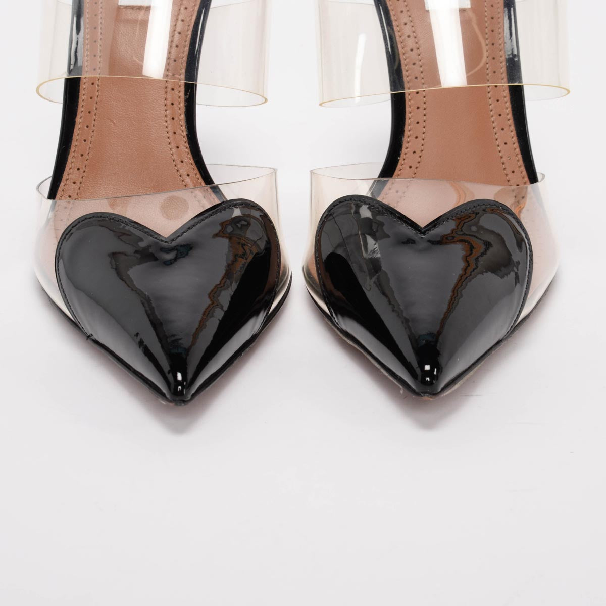 Alaia Black Patent Le Coeur Mules 37