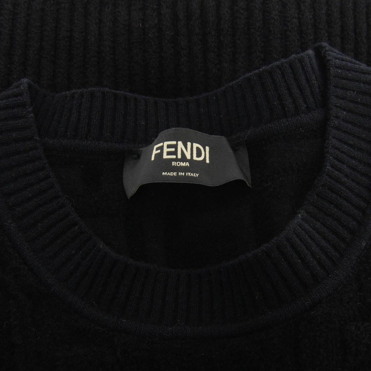 Fendi Black Chenille FF Motif Sweater IT 50