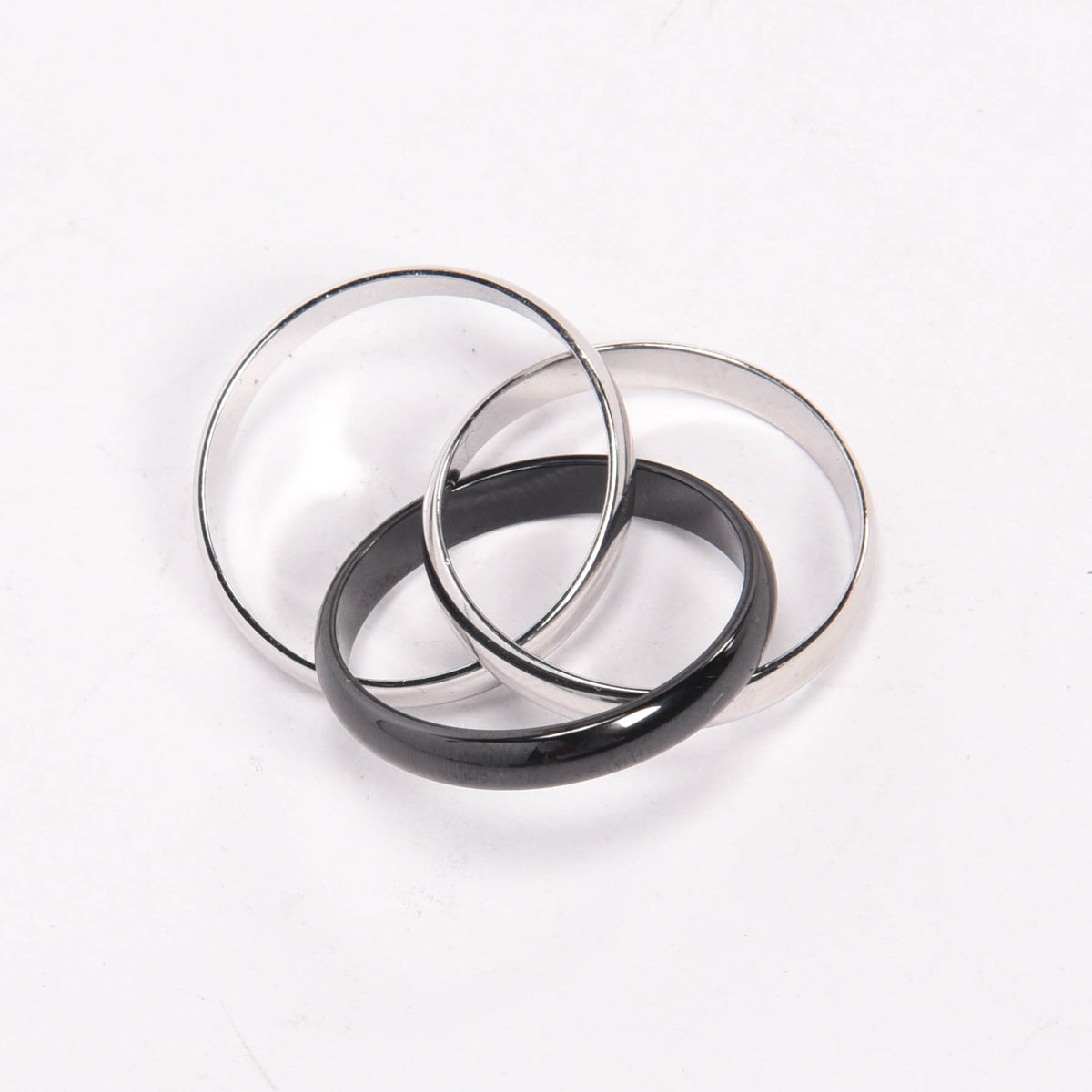 Cartier Black Ceramic & White Gold Trinity Ring