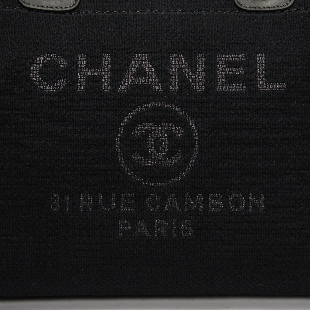 Chanel Black Canvas Small Deauville Tote